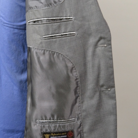 Lineage 44R Sport Coat Blazer Suit Jacket Gray Pol - Picture 5 of 8